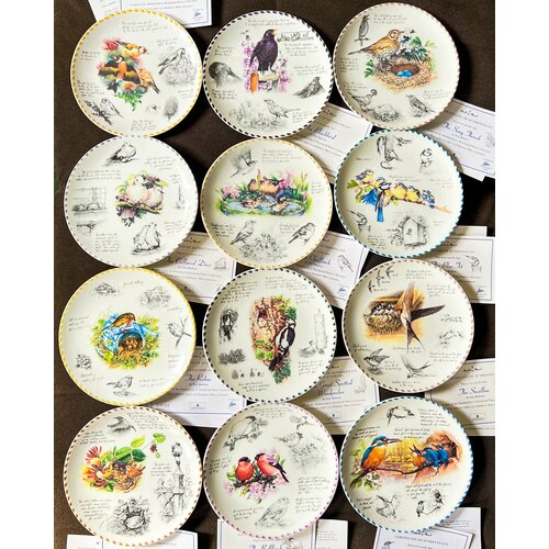 Wedgwood by Danbury Mint тарелки с птицами, полная коллекция 