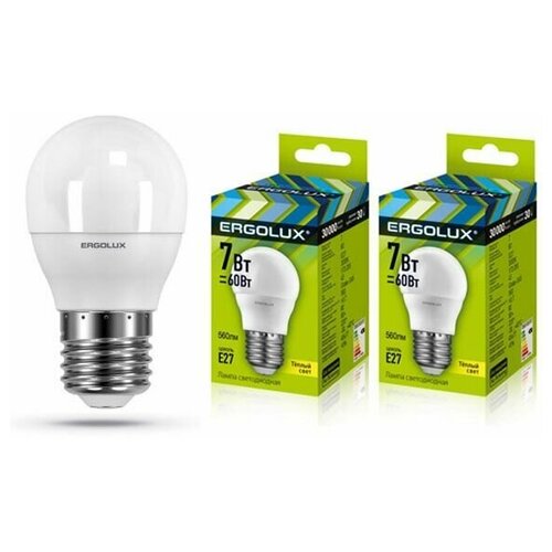 �������� ����� ������������ Ergolux LED-G45-7W-E27-4K,��� 7��,E27,4500K 12145 2 ��. 265�