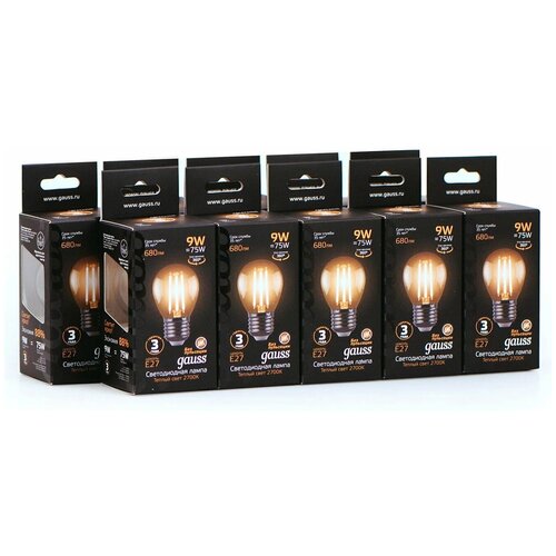   GAUSS LED Filament  E27 9W 680lm 2700K ( 10 .) 1705