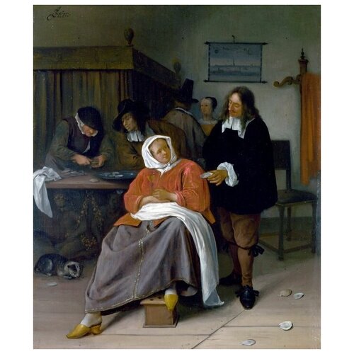       (An Interior with a Man offering an Oyster to a Woman)   30. x 36. 1130