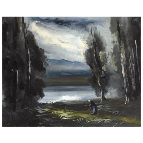        (The old woman near the river)   38. x 30. 1200