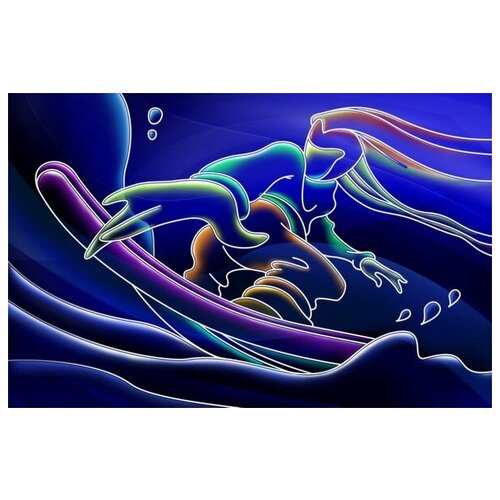 ������ �� ������ �������� ������ (Neon surfer) 61��. x 40��. 2000�