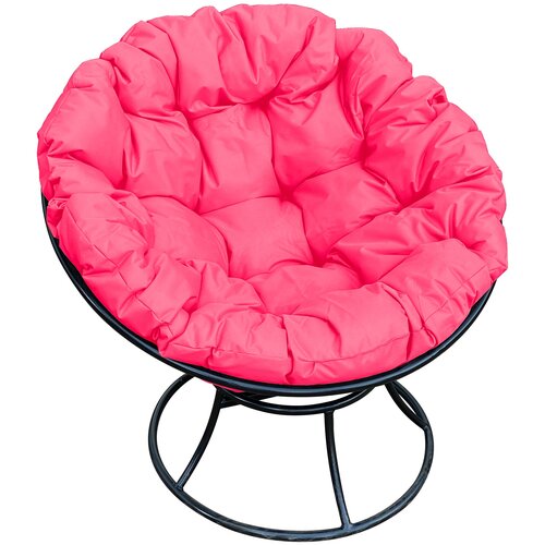Кресло садовое M-Group папасан чёрное, розовая подушка 7700р