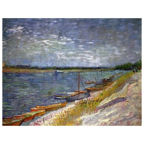         (View of a River with Rowing Boats)    65. x 50. 2410