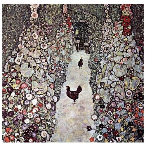         (Garden way with chickens)   31. x 30. 1040