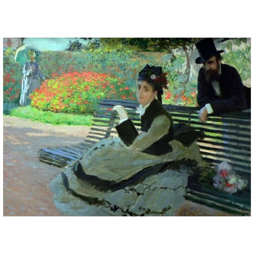         (Camille Monet on a Garden Bench)   55. x 40. 1830