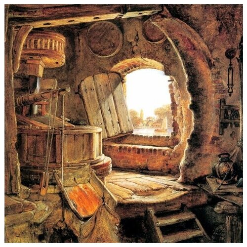          (Interior Of Rembrandt's Father's Mill-Upper Floor)    30. x 30. 1000