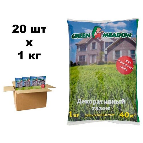 Семена газона GREEN MEADOW Декоративный газон для глинистых почв 20 шт. по 1 кг 11781р