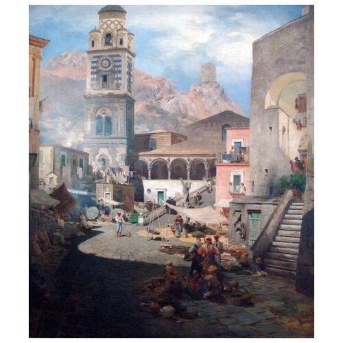       (Oswald Achenbach Marktplatz Amalfi)   30. x 35. 1120