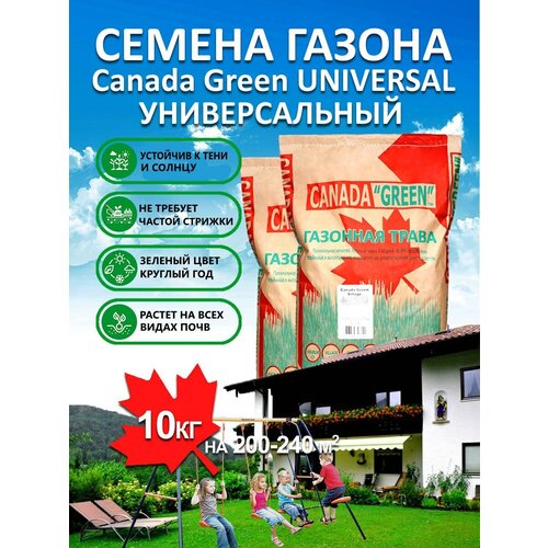 Газонная трава семена 15 кг, газон Универсальный, Канада Грин семена газона 4182р
