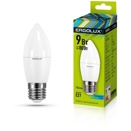 ERGOLUX LED-C35-9W-E27-4K   27 C35 9W (80W) 220V  ERGOLUX 460