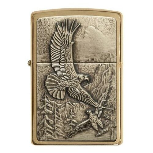 ������������ ���������� ��������� ZIPPO 20854 Soaring Eagles � ��������� Brushed Brass - ������� ���� 7650�