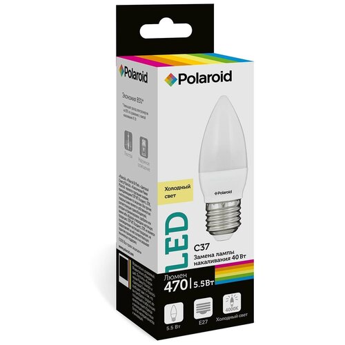 ������������ ����� Polaroid 220V C37 5,5W 4000K E27 470lm 129�