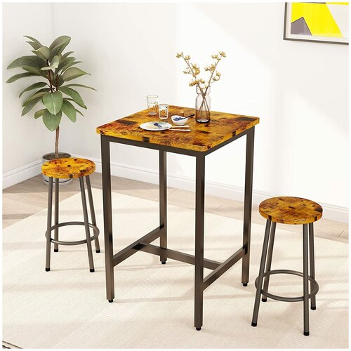 Комплект обеденной мебели Челси из 3-х предметов в стиле Лофт (1 квадратный стол /2 стула) 44000р