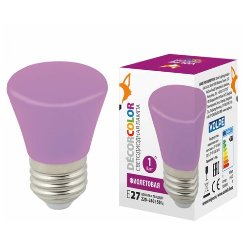 // Volpe LED-D45-1W/PURPLE/E27/FR/ BELL   .  