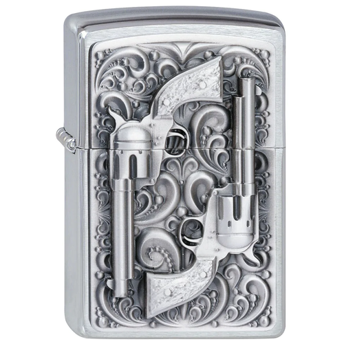   Zippo 2001654 Revolver Emblem Brushed Chrome 10600