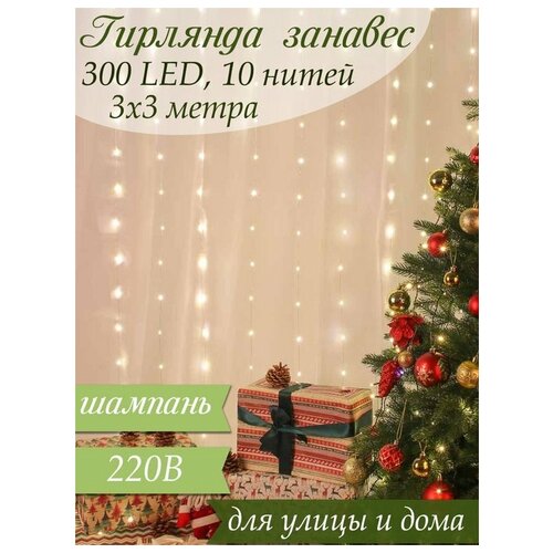 �������� ������� ������� ���� 300 LED 3�3�, 10 ����� 1520�