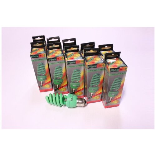 10.   Flesi Spiral Color 15W 220V E27 Green 124x45 10/. 600